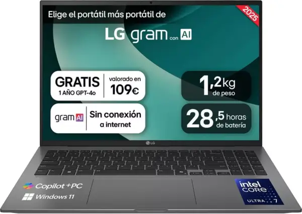 Portátil LG gram 16" 32GB+1TB Portátil LG gram 16" 32GB+1TB