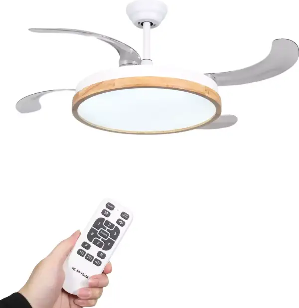 Ventilador techo con aspas retráctiles + luz LED Ventilador techo con aspas retráctiles + luz LED