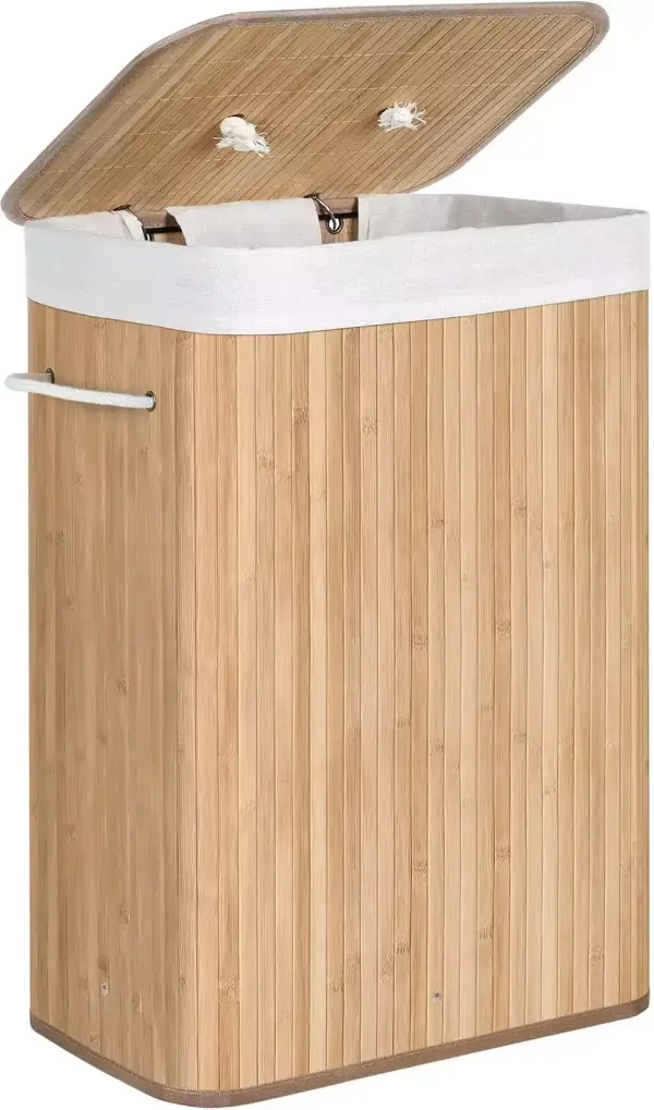 Cesto para ropa sucia de bambú 72L Cesto para ropa sucia de bambú 72L