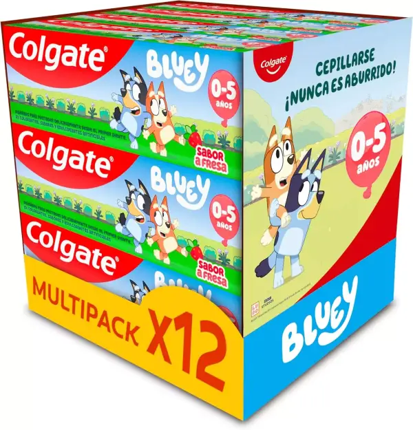 12x 50ml Colgate Kids Bluey Pasta Sabor Fresa 0-5 Años 12x 50ml Colgate Kids Bluey Pasta Sabor Fresa 0-5 Años