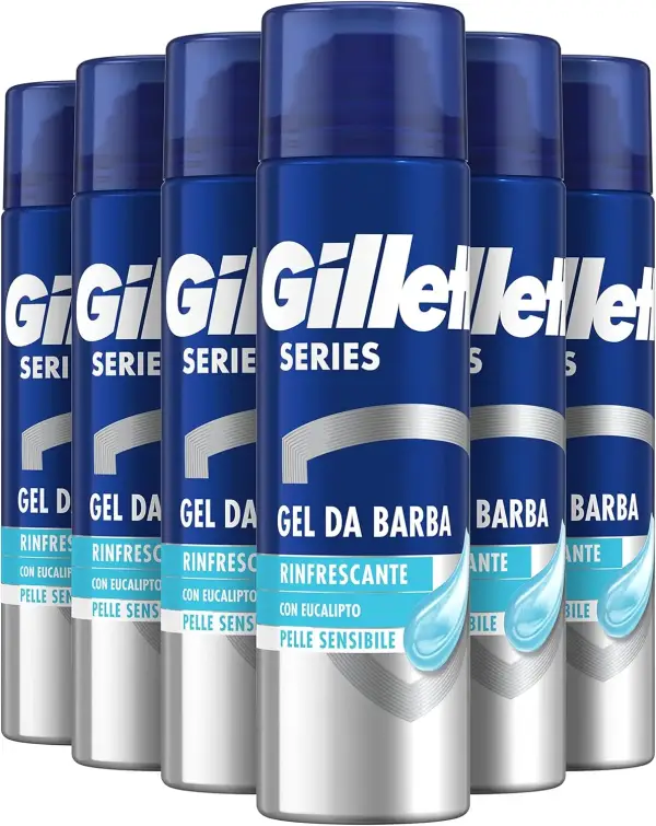 6x 200ml Gel de afeitar Gillette Series con eucalipto 6x 200ml Gel de afeitar Gillette Series con eucalipto
