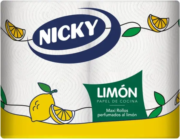 2 Rollos papel cocina doble capa Nicky Limón 2 Rollos papel cocina doble capa Nicky Limón