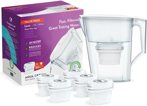 Jarra Filtrante Aqua Optima Liscia 2.5L + 6 filtros Jarra Filtrante Aqua Optima Liscia 2.5L + 6 filtros