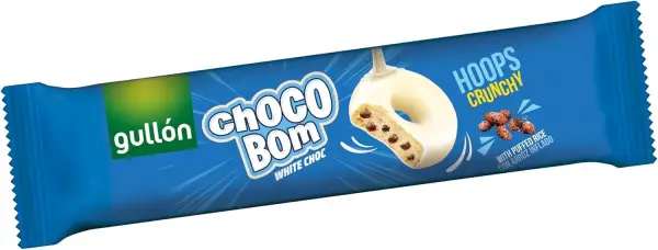 Galletas Gullón Choco Bom Hoops Chocolate Blanco 128g Galletas Gullón Choco Bom Hoops Chocolate Blanco 128g