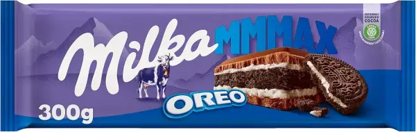 Tableta grande chocolate con leche Milka MMMAX Oreo 300g Tableta grande chocolate con leche Milka MMMAX Oreo 300g