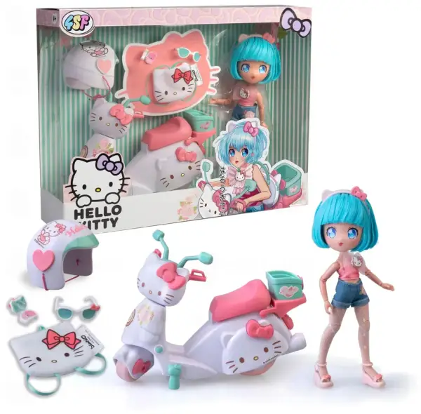 Muñeca Fashion Japonesa con Moto y Accesorios Hello Kitty Muñeca Fashion Japonesa con Moto y Accesorios Hello Kitty