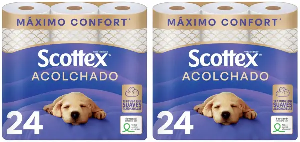 48 rollos de papel higiénico Scottex Acolchado 48 rollos de papel higiénico Scottex Acolchado