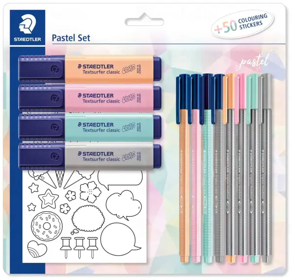 Set de dibujo Staedler: Rotus, subrayadores + notas Set de dibujo Staedler: Rotus, subrayadores + notas