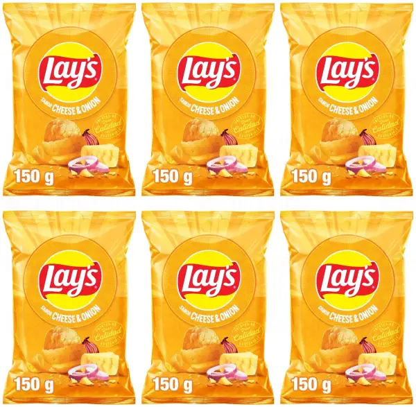 6x 150 g Patatas Fritas Lay's Cheese & Onion 6x 150 g Patatas Fritas Lay's Cheese & Onion
