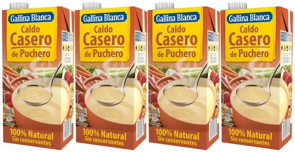 4 Brick de 1L de Caldo Casero de Puchero Gallina Blanca 4 Brick de 1L de Caldo Casero de Puchero Gallina Blanca