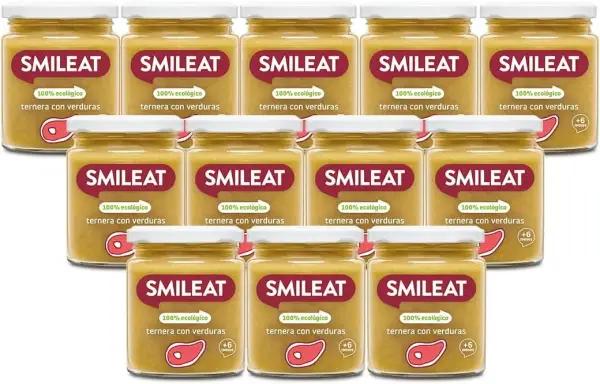 12x230gr Smileat Tarritos de Ternera con Verduras Ecológicos 12x230gr Smileat Tarritos de Ternera con Verduras Ecológicos