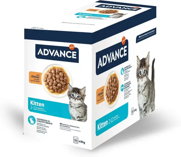 12x85gr Advance Comida Húmeda para Gatitos con Pollo 12x85gr Advance Comida Húmeda para Gatitos con Pollo