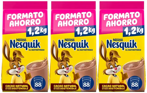 3x 1,2kg Nesquik Nestlé Instantáneo 3x 1,2kg Nesquik Nestlé Instantáneo