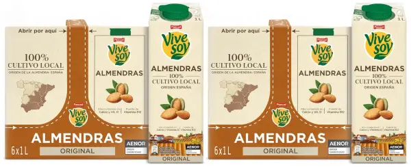 12x1L Vivesoy Bebida Vegetal de Almendras 12x1L Vivesoy Bebida Vegetal de Almendras