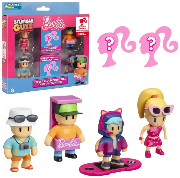 Pack 6 figuras Barbie x Stumble Guys Bizak Pack 6 figuras Barbie x Stumble Guys Bizak