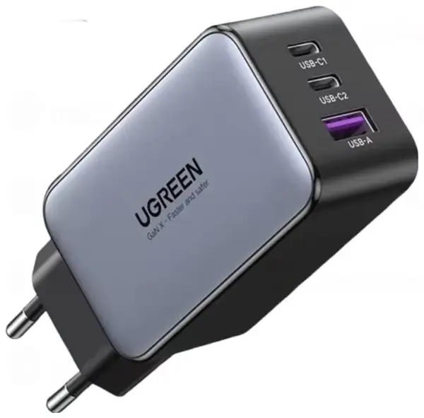 Cargador GaN UGreen 2xUSB-C + USB-A 65W Cargador GaN UGreen 2xUSB-C + USB-A 65W