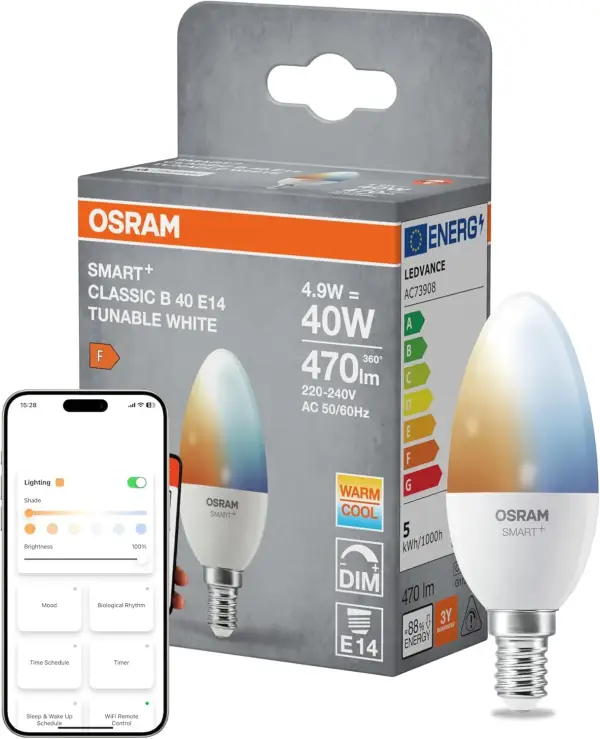 OSRAM Lámpara LED SMART+ B40 E14 inteligente OSRAM Lámpara LED SMART+ B40 E14 inteligente