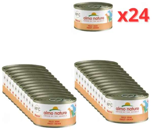 24x95g Almo nature HFC Puppy Lata comida húmeda perro pollo 24x95g Almo nature HFC Puppy Lata comida húmeda perro pollo