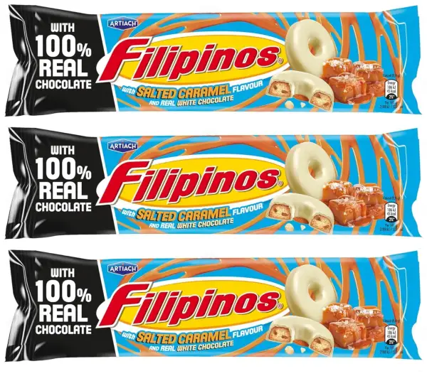 3x118gr Artiach Filipinos Choco Blanco Edición Especial Salted Caramel 3x118gr Artiach Filipinos Choco Blanco Edición Especial Salted Caramel