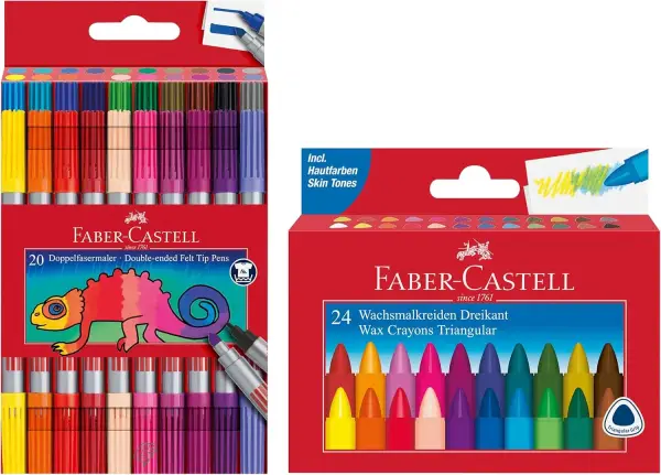 Set escolar completo FABER-CASTELL 24 lápices + 24 rotuladores Set escolar completo FABER-CASTELL 24 lápices + 24 rotuladores