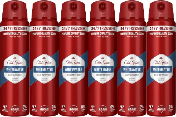 6x150ml desodorantes corporales en spray Old Spice Whitewater 6x150ml desodorantes corporales en spray Old Spice Whitewater