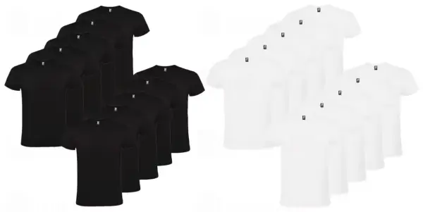 Pack 10 camisetas básicas de algodón unisex Pack 10 camisetas básicas de algodón unisex