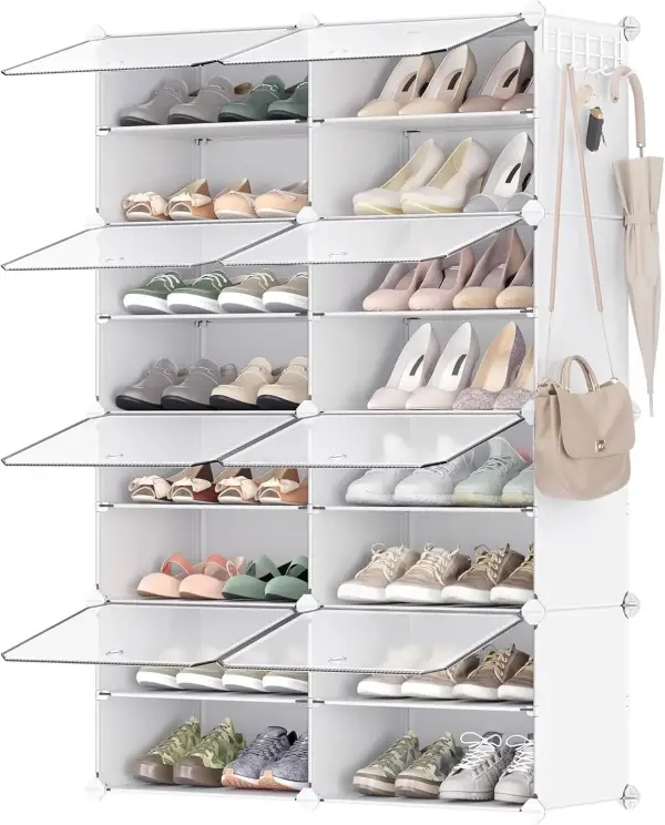 SONGMICS Mueble Zapatero Plástico 8 compartimentos 32 pares SONGMICS Mueble Zapatero Plástico 8 compartimentos 32 pares