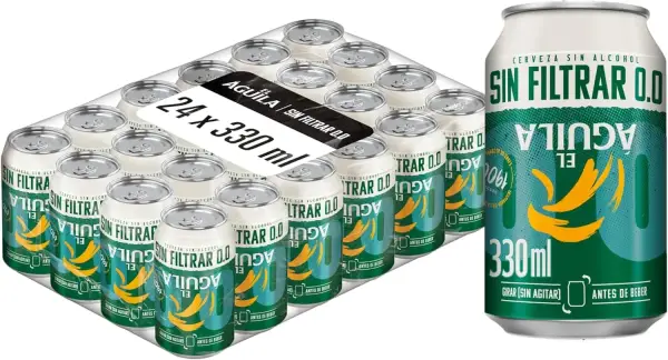 24 x 33cl latas cerveza especial sin filtrar El Águila 0.0% 24 x 33cl latas cerveza especial sin filtrar El Águila 0.0%