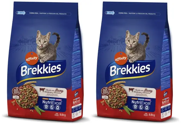 2x3,5kg Pienso gatos Brekkies con Buey, Verduras y Cereales 2x3,5kg Pienso gatos Brekkies con Buey, Verduras y Cereales