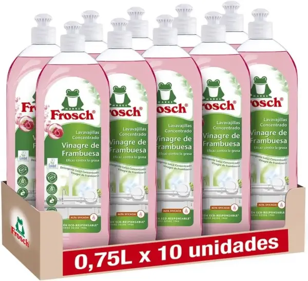 10x750ml Frosch Lavavajillas concentrado vinagre de frambuesa 10x750ml Frosch Lavavajillas concentrado vinagre de frambuesa