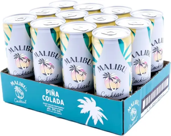 12x250ml Malibú Piña Colada REDI Cóctel 12x250ml Malibú Piña Colada REDI Cóctel