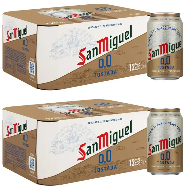 24x33cl Cerveza tostada San Miguel 0,0 alcohol 24x33cl Cerveza tostada San Miguel 0,0 alcohol