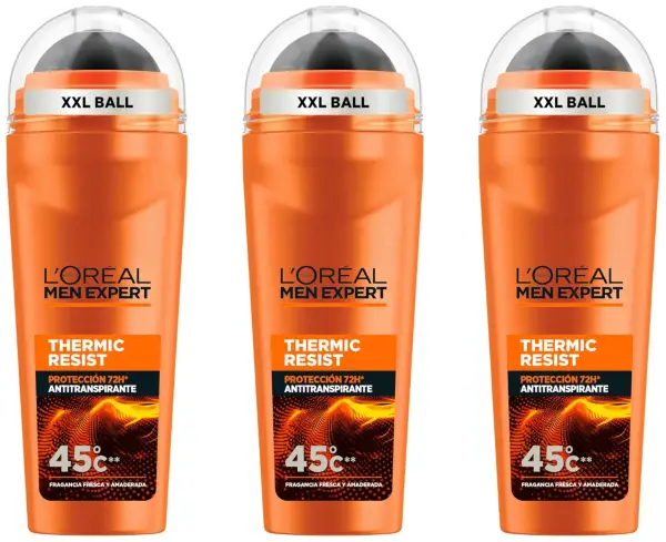 3x100ml L'Oréal Paris Men Expert Desodorante en Roll-On 3x100ml L'Oréal Paris Men Expert Desodorante en Roll-On