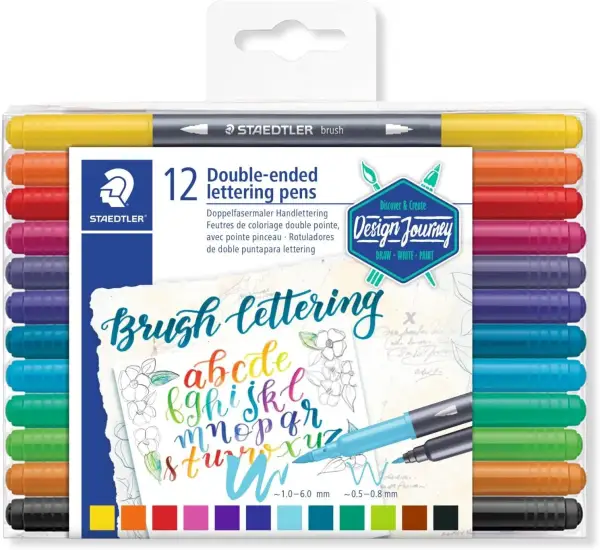 12 Rotuladores para lettering de doble punta Staedtler 12 Rotuladores para lettering de doble punta Staedtler