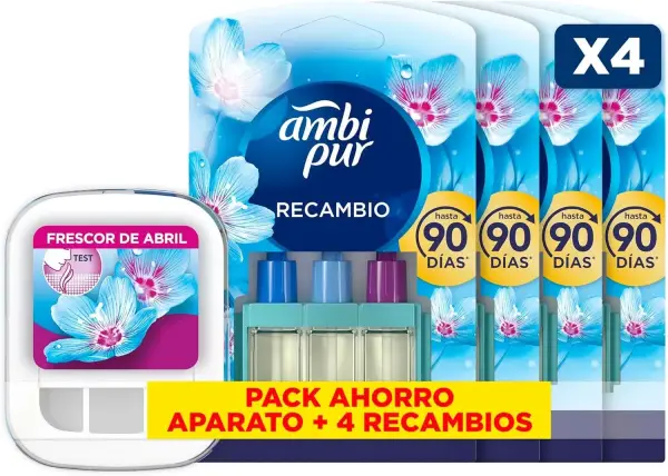 Ambi Pur 3Volution + 4x80ml Recambios Frescor De Abril Ambi Pur 3Volution + 4x80ml Recambios Frescor De Abril