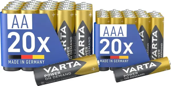 20x pilas AAA + 20x pilas AA VARTA 20x pilas AAA + 20x pilas AA VARTA