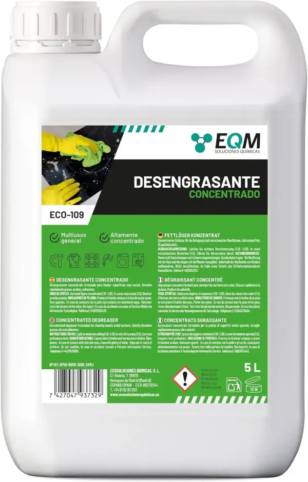 Desengrasante Concentrado Enérgico 5L EQM - ECO-109 Desengrasante Concentrado Enérgico 5L EQM - ECO-109