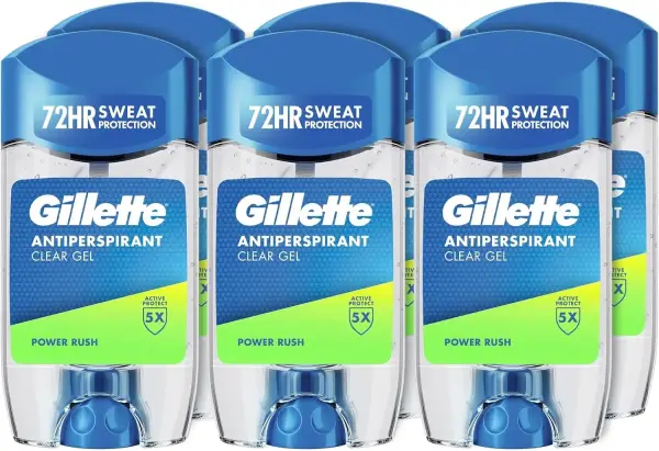 6x70ml Gillette Clear Gel Antitranspirante Y Desodorante Power Rush 6x70ml Gillette Clear Gel Antitranspirante Y Desodorante Power Rush