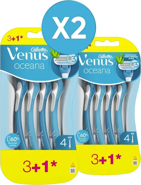 Pack 4 maquinillas desechables Gillette Venus Oceana Pack 4 maquinillas desechables Gillette Venus Oceana