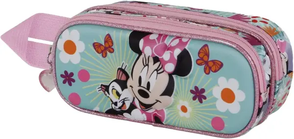 Estuche portatodo Disney Minnie Mouse Figaro 3D Doble Estuche portatodo Disney Minnie Mouse Figaro 3D Doble