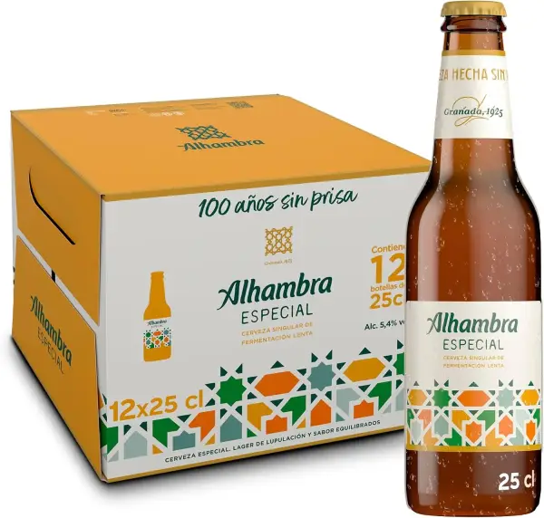 12x 25cl Cerveza dorada Alhambra Lager Singular 12x 25cl Cerveza dorada Alhambra Lager Singular