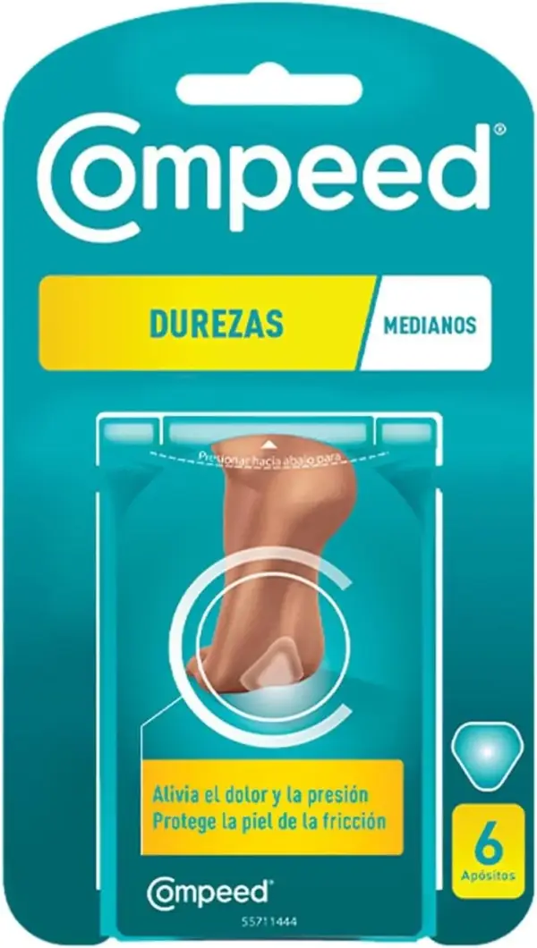 6 apósitos hidrocoloides Compeed Durezas Medianas 6 apósitos hidrocoloides Compeed Durezas Medianas