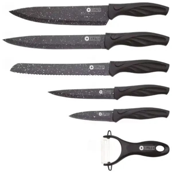 Set de 5 cuchillos Elite inox + pelador Set de 5 cuchillos Elite inox + pelador