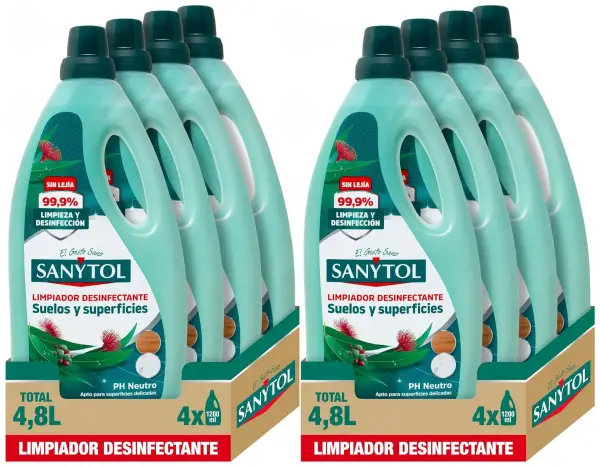 8x 1.2L Sanytol Desinfectante Limpiahogar sin lejía 8x 1.2L Sanytol Desinfectante Limpiahogar sin lejía