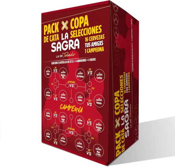 La Sagra 16 cervezas 4 copas + 4 abridores La Sagra 16 cervezas 4 copas + 4 abridores
