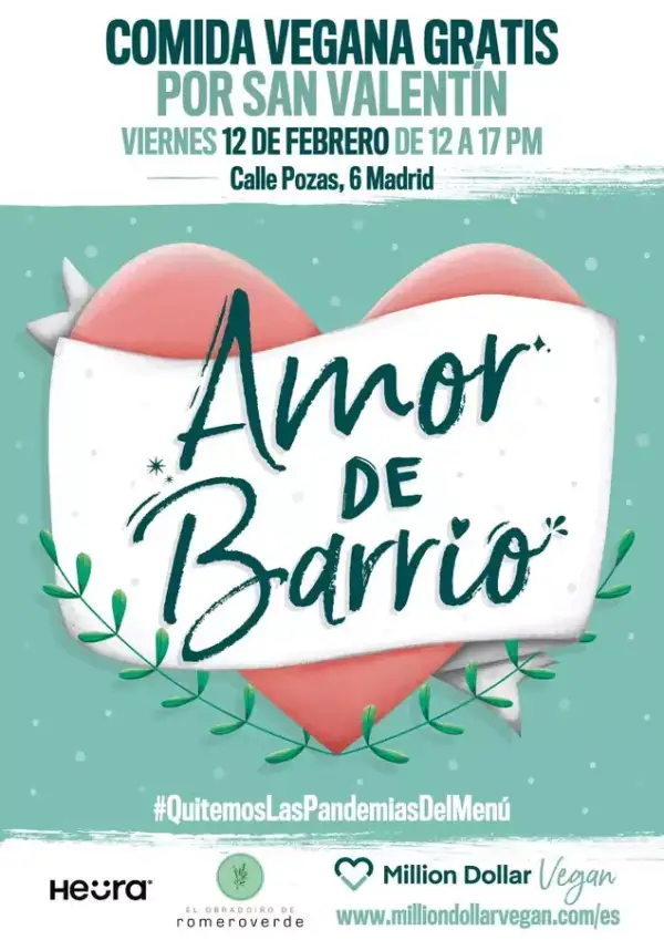 Comida vegana GRATIS 12 febrero por San Valentín Comida vegana GRATIS 12 febrero por San Valentín