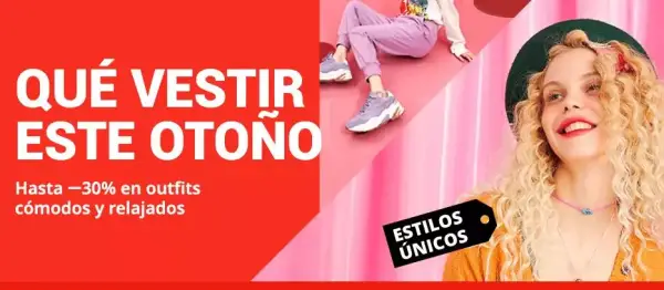 Cupón descuento 3$ + Hasta 30% de dto en looks de otoño en AliExpress Cupón descuento 3$ + Hasta 30% de dto en looks de otoño en AliExpress