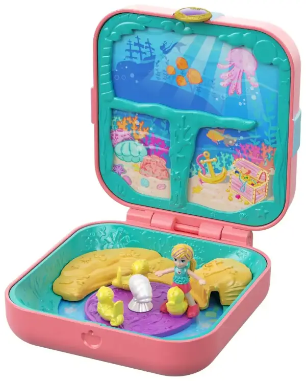 Cofre del mundo sorpresa de las sirenas de Polly Pocket Cofre del mundo sorpresa de las sirenas de Polly Pocket