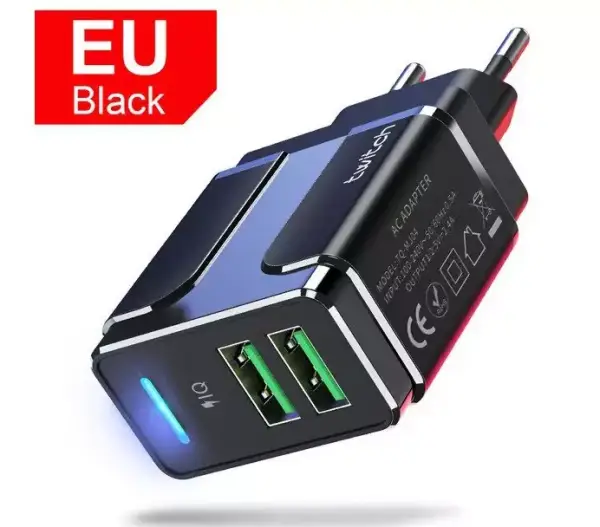 Cargador USB doble 2.4A / 5V Cargador USB doble 2.4A / 5V