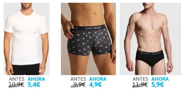 Descuentos de hasta el 50% en ropa interior de hombre Descuentos de hasta el 50% en ropa interior de hombre